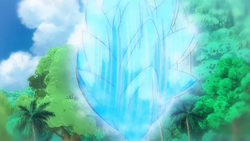 Alolan Sandslash curled up in a ball, only shown in the anime