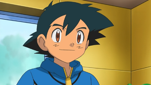 Ash without his hat BW.png