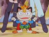 Meowth dressed up as a prince