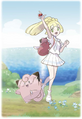 Companion artwork of Lillie with Clefairy for the Kotobukiya ArtFx J figurine