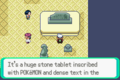 Huge stone tablet inscribed with Pokémon