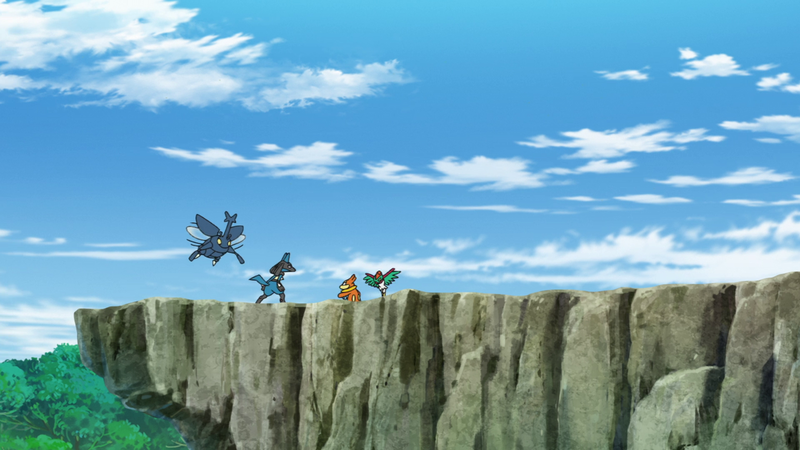 File:Lucario training with Ash's Pokémon.png
