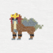 "The Entei embroidery from the Pokémon Shirts clothing line."