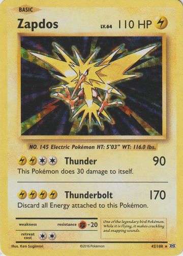 Zapdos (Evolutions 42) - Bulbapedia, the community-driven Pokémon ...