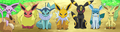 Eeveelutions as seen in Team Eevee and the Pokémon Rescue Squad!