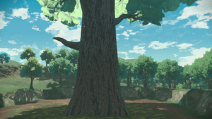 Grandtree Arena, a circular forest with a giant central tree in the middle.