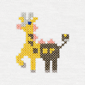 "The Girafarig embroidery from the Pokémon Shirts clothing line."