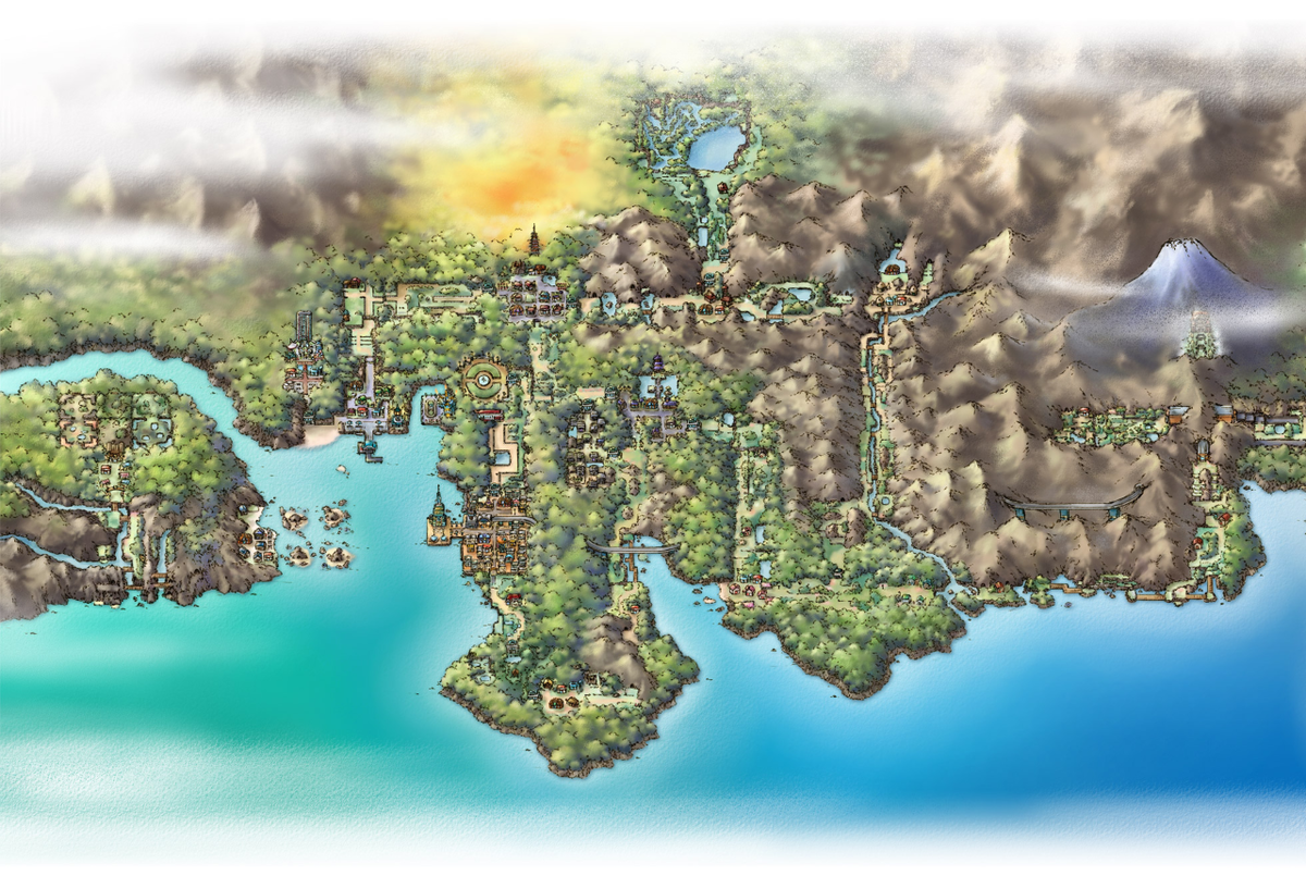 Pokemon heart gold regions