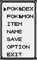 The menu in Pokémon Red, Blue, and Yellow