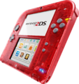 Nintendo 2DS Transparent Red's side