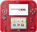 Nintendo 2DS Transparent Red's front