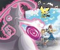 Key artwork of the Mewtwo battle from Guardian Signs[8]