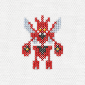 "The Scizor embroidery from the Pokémon Shirts clothing line."