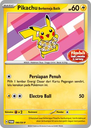 Pikachu Wearing A Batik Shirt (SV-P Promo 101) - Bulbapedia, The ...