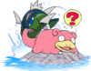 Slowpoke attacked by a Basculin from the Daisuki Club[20]