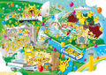 A map of Yokohama Minatomirai covered with Pikachu