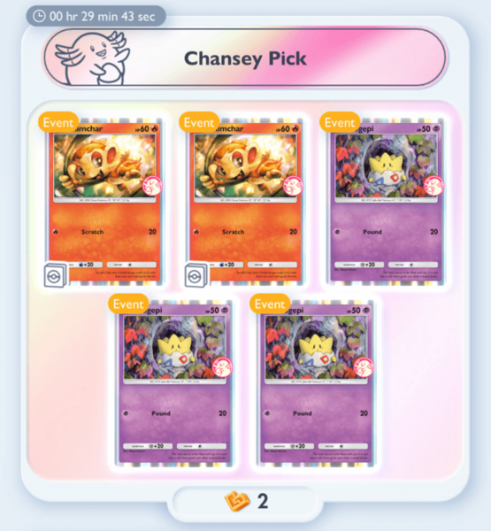 File:TCGP WP Chimchar Chansey.png