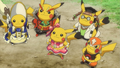 Set of Cosplay Pikachu in the anime