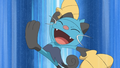 Meowth dressed as a Dewott