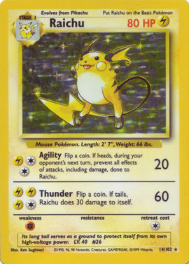 Raichu (Base Set 14) - Bulbapedia, the community-driven Pokémon ...