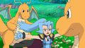 Clair yelling at Iris's Dragonite, while it should be hers