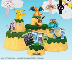 Lot de 4 figurines Pokemon Mac donald's : Pikachu ( 2 différentes), Évoli  et Marisson. - Label Emmaüs