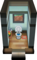 The bathroom in the player's house