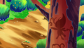 Celebi's silhouette on a tree