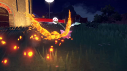 The bird then gains fiery wings as it attacks