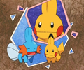 Mudkip imitation from Gotta Dance! (Pikachu holds his ears together, vertically)