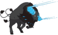 Aqua Breed Paldean Tauros's horns glowing as it unleashes water from them
