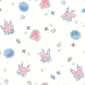 "Corsola’s branches glitter very beautifully in seven colors when they catch sunlight. Lots of them are swimming in this crystal clear ocean."