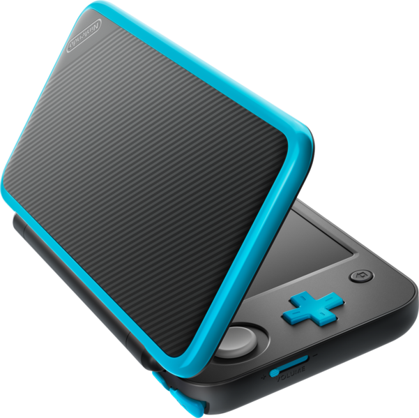 File:New Nintendo 2DS XL Black-Turquoise angled.png