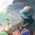 Pokémon Day 2022 Alola artwork, focusing on Exeggutor Island