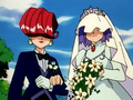 Jessie and James cross-dressing as newlyweds