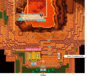 Pokemon Emerald :: Map of Team Magma's Jagged Pass Base