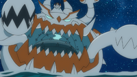 A Giant Shiny Guzzlord in the anime