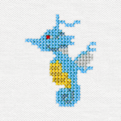 "The Kingdra embroidery from the Pokémon Shirts clothing line."