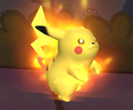 Pikachu preparing to use Volt Tackle