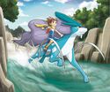 Key artwork of Ben riding Suicune from Guardian Signs[12]