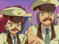 Jessie disguised as a mustachioed sea captain