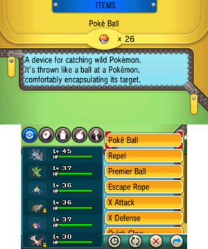 List of items by pocket (Omega Ruby and Alpha Sapphire