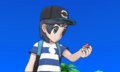 Sun holding Greninja's Poké Ball in the opening cutscene of the Demo Version