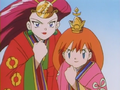 Jessie and Misty in Kimonos and crowns.