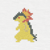 "The Typhlosion embroidery from the Pokémon Shirts clothing line."