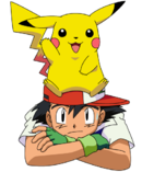 Ash With Pikachu On Head.png