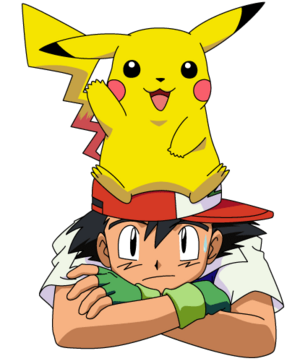 Ash With Pikachu On Head.png