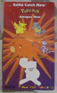 Pokemon Red Blue Yellow Sticker Sheet Toys R Us 1999 Promo Event GOTTA CATCH MEW