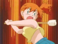 Misty missing her suspenders, which has since been fixed in later airings