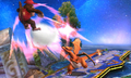 Charizard throwing Diddy Kong in the 3DS version